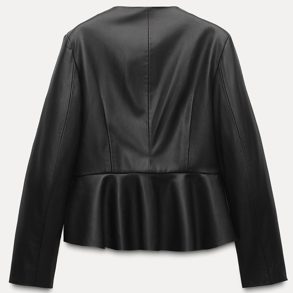 Zara Faux Leather Peplum Jacket - Picture 8 of 9
